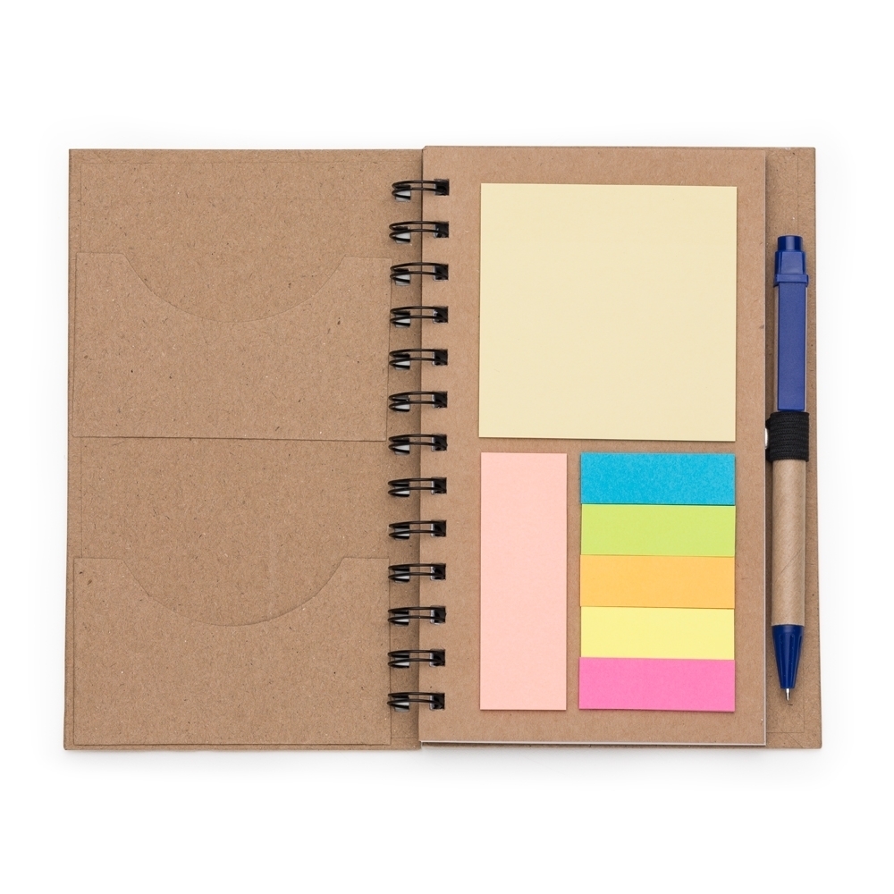 Imagem do produto Caderno com Postit e Caneta em Papel Kraft.